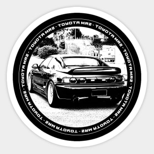 TOYOTA MR2 MK2 Black 'N White 4 (Black Version) Sticker